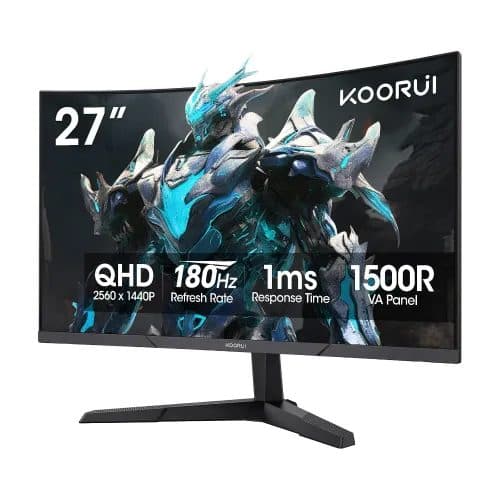 KOORUI 27E6QCA 27" 180Hz 2K QHD VA Curved Gaming Monitor