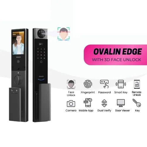 Ovalin EDGE Smart Door Lock with 3D Face Recognition
