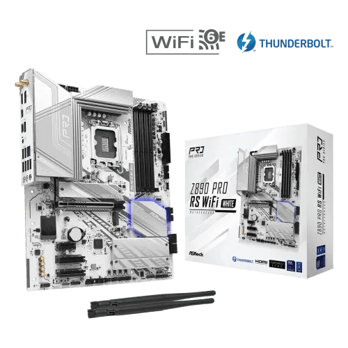 ASRock Z890 Pro RS WiFi White LGA1851 DDR5 ATX Motherboard