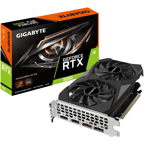 GIGABYTE GeForce RTX 3050 WINDFORCE OC 6GB GDDR6 Graphics Card