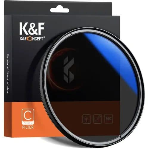 K&F Concept 55mm Blue Multi Coated HMC C Series CPL Camera Lens Filter