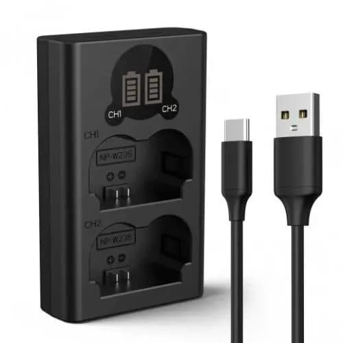 K&F Concept NP-W235 Dual Slot Battery Charger with Type-C Cable