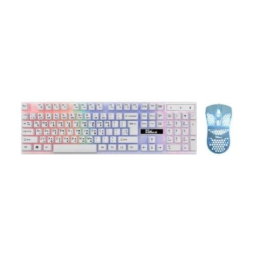 PC Power PGC801BG13 RGB Wired Gaming Keyboard Mouse Combo with Bangla